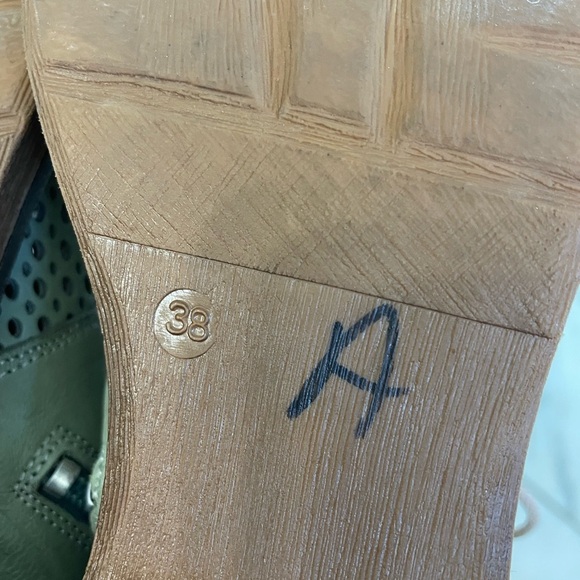 Casta, euro 38 US Women’s 7.5-8, Ravva Sage Green Perforated Leather Ankle Boots - Picture 10 of 10